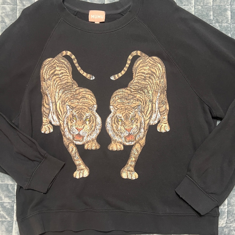 Show Me Your MuMu Black Tiger Graphic Hoodie